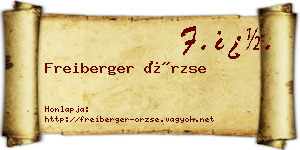 Freiberger Örzse névjegykártya